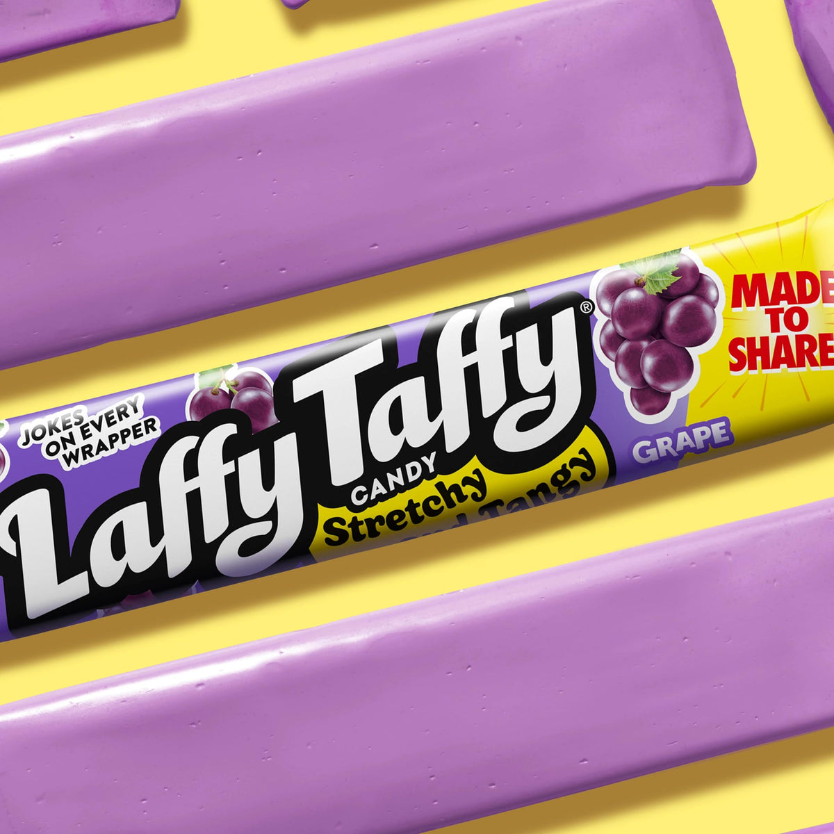 Laffy Taffy Stretchy & Tangy Variety Candy Box – Grape, Watermelon & Cherry (24 Bars)
