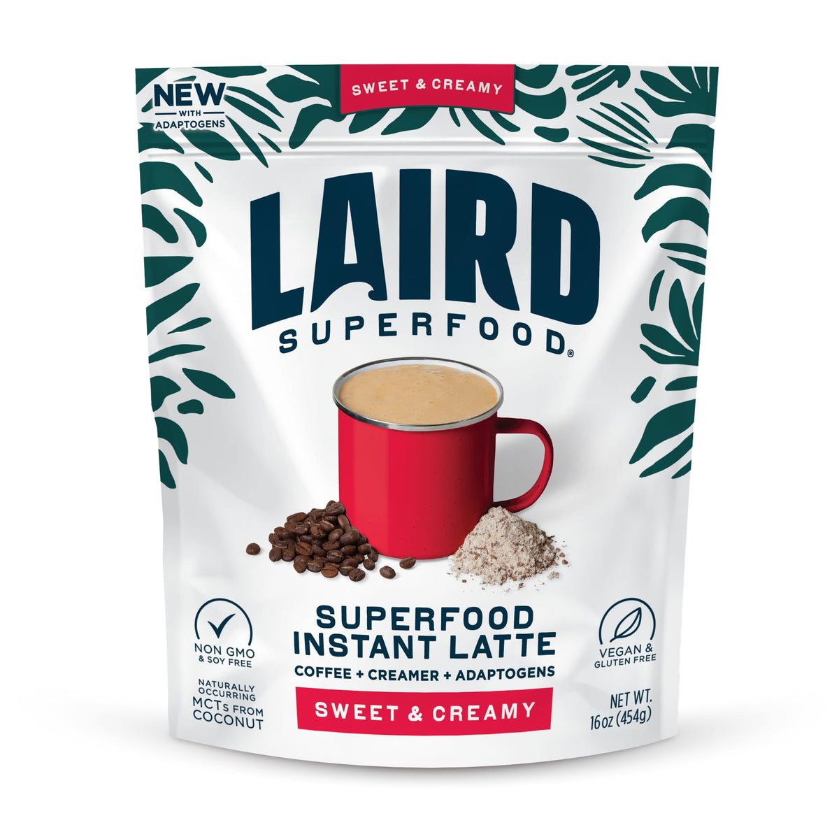 Laird Superfood Instant Latte Sweet & Creamy – Non-Dairy Creamer, 16 oz Bag