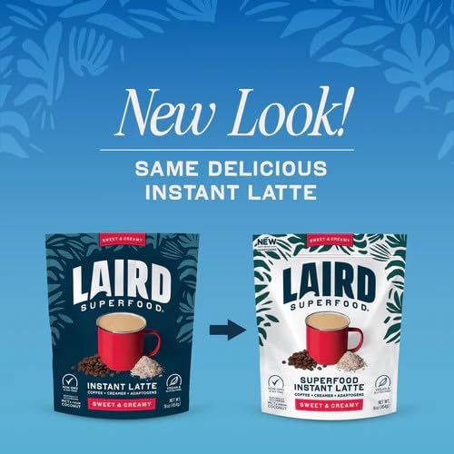 Laird Superfood Instant Latte Sweet & Creamy – Non-Dairy Creamer, 16 oz Bag