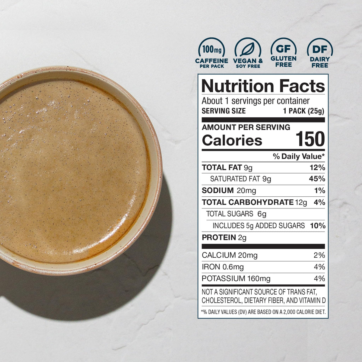 Laird Superfood Instant Latte Sweet & Creamy – Non-Dairy Creamer, Gluten Free, Vegan, 15 Sachets