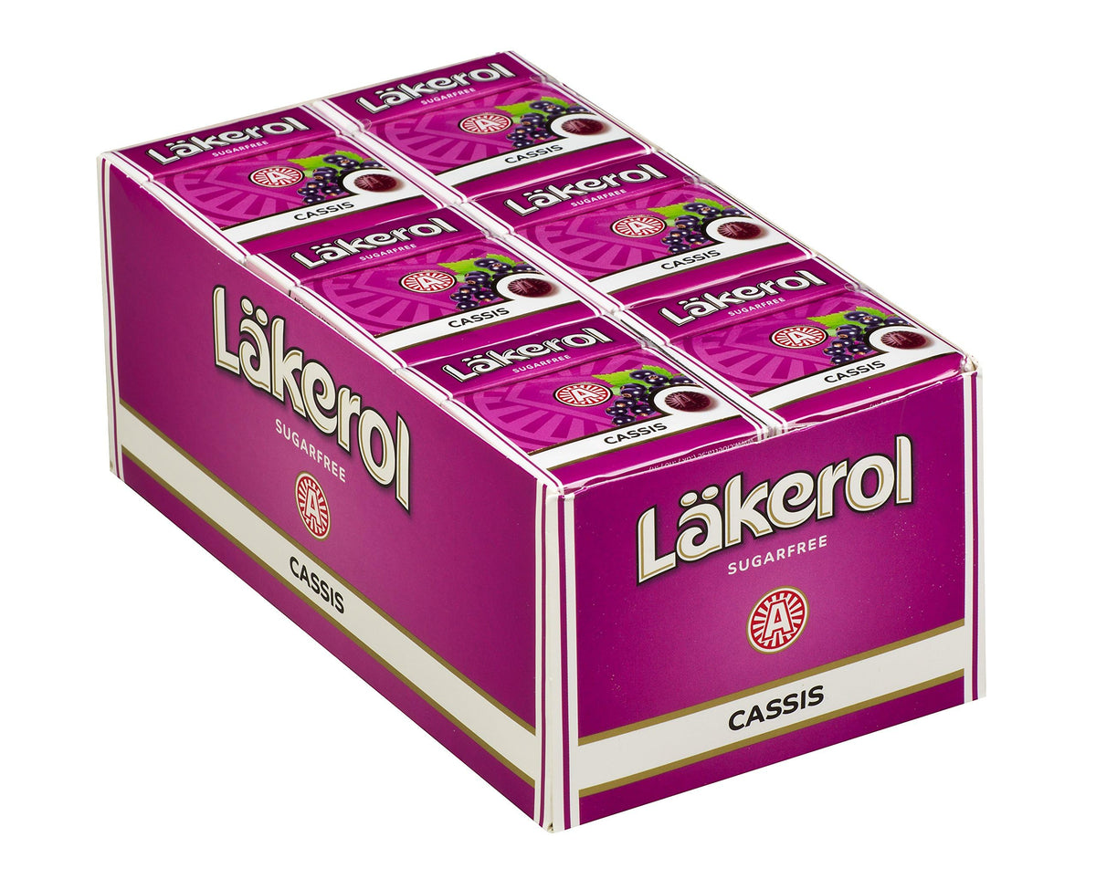 Lakerol Cassis Sugar Free Pastilles – Black Currant, 24-Pack
