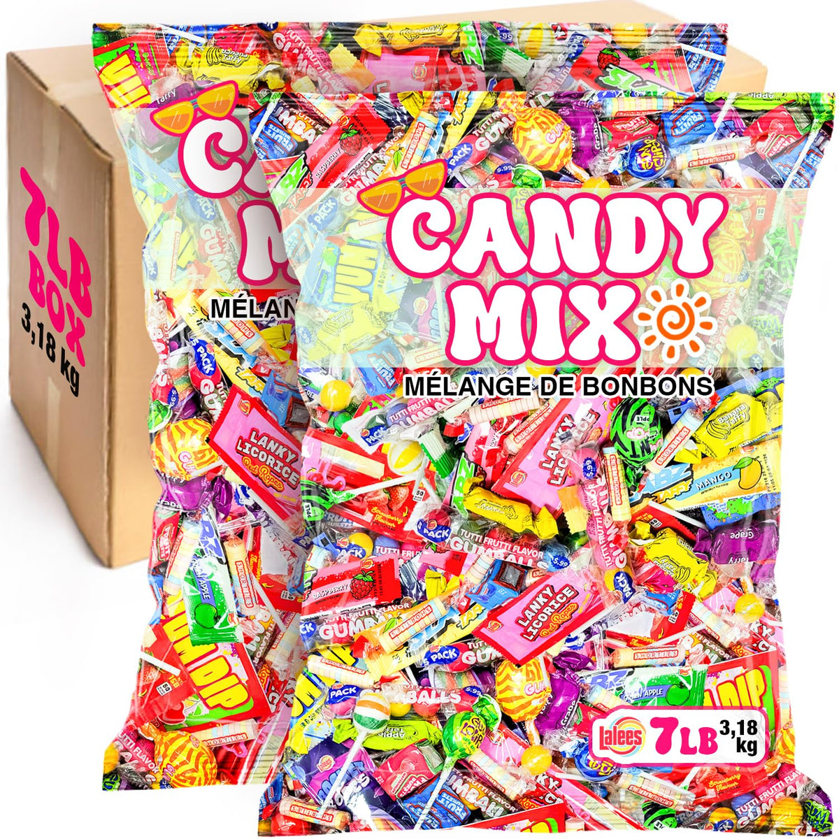 Lalees Candy Bulk 7 lb Assorted Candies | Individually Wrapped Party & Office Treats