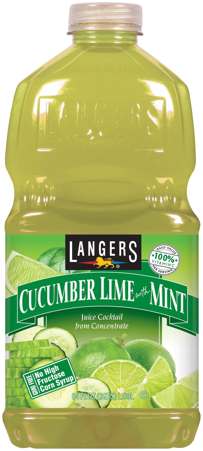 Langers Juice Cocktail, Cucumber Lime with Mint, 64 Fl Oz (Pack of 8)