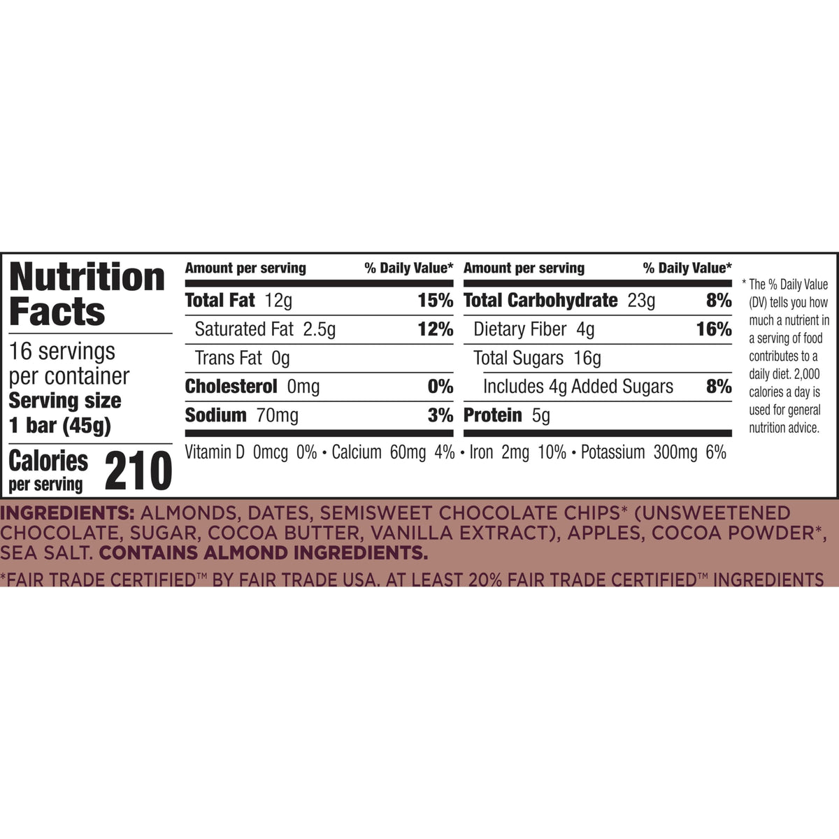 LÄRABAR Almond Butter Chocolate Chip Bars — Gluten Free & Vegan, 16 Bars (25.6 oz)