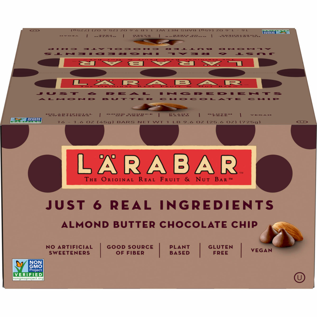 LÄRABAR Almond Butter Chocolate Chip Bars — Gluten Free & Vegan, 16 Bars (25.6 oz)