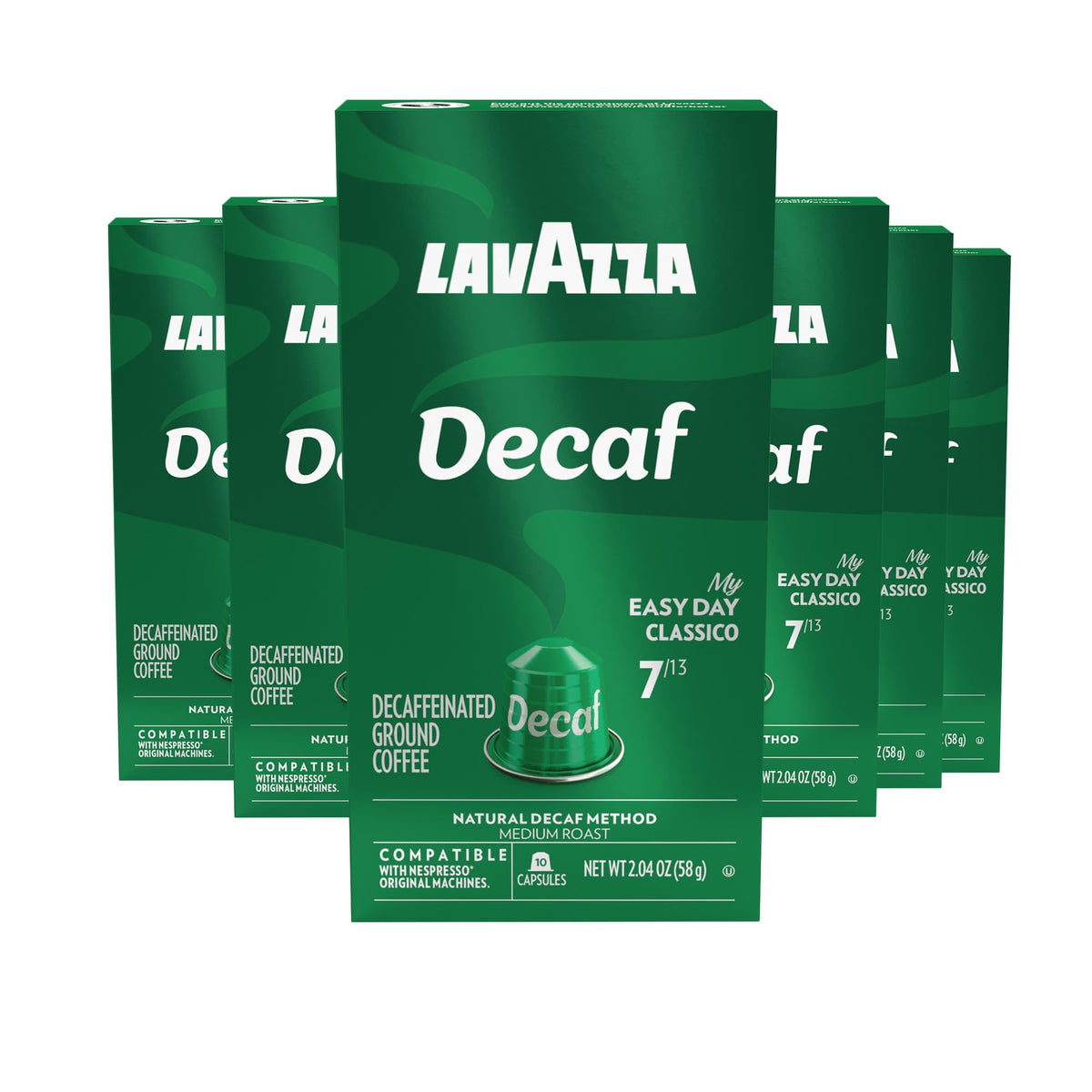 Lavazza Decaf Aluminum Capsules for Nespresso Original Machines – Medium Roast (60 Capsules)