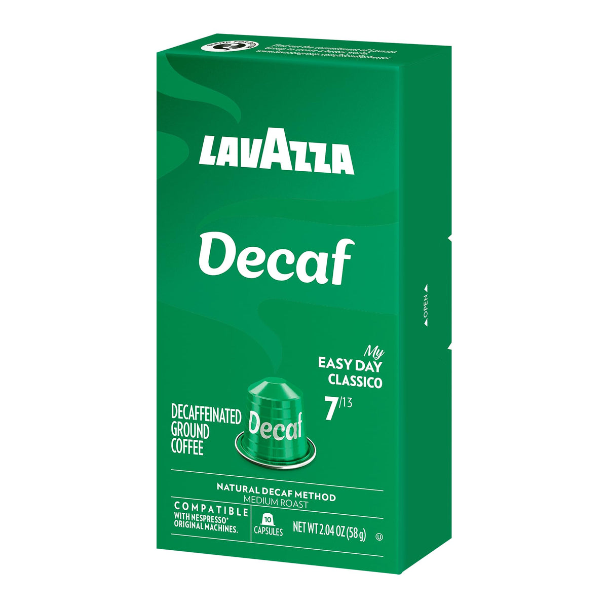 Lavazza Decaf Aluminum Capsules for Nespresso Original Machines – Medium Roast (60 Capsules)