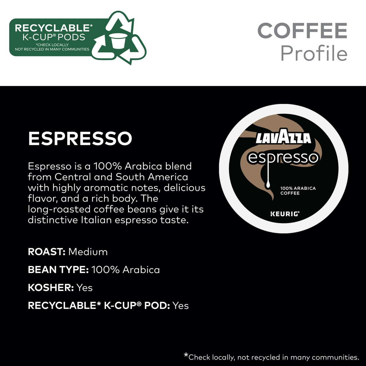 Lavazza Espresso K-Cup Pods – Medium Roast, 60-Count Box | Authentic Italian Coffee