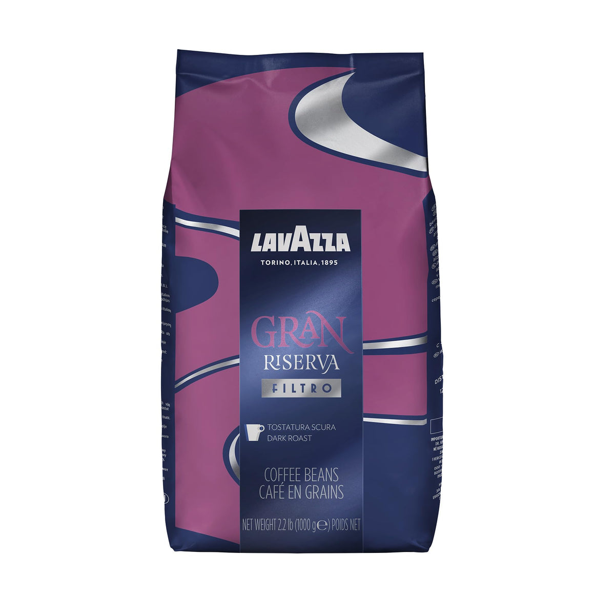 Lavazza Gran Riserva Filtro Whole Bean Coffee, 2.2 lb, 100% Arabica, Dark Roast