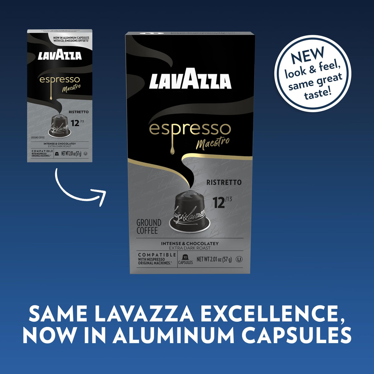 Lavazza Ristretto Noble Dark Roast Capsules for Nespresso Original — 60 Count (Pack of 6)