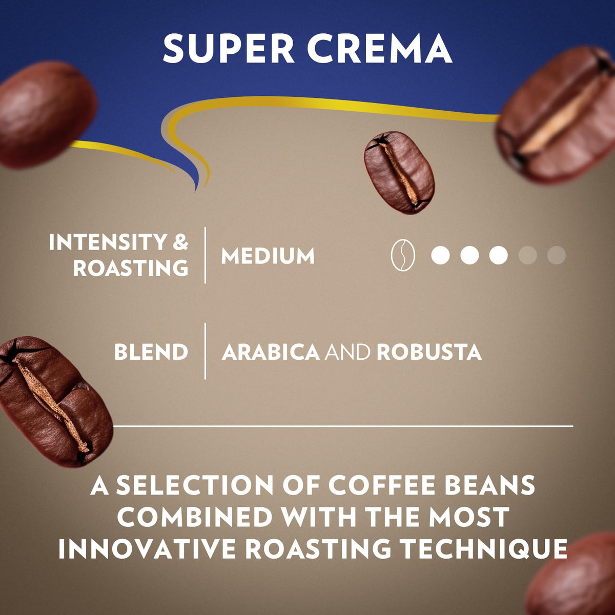 Lavazza Super Crema Whole Bean Coffee – Medium Espresso Roast, Arabica & Robusta, 2.2 lb Bag