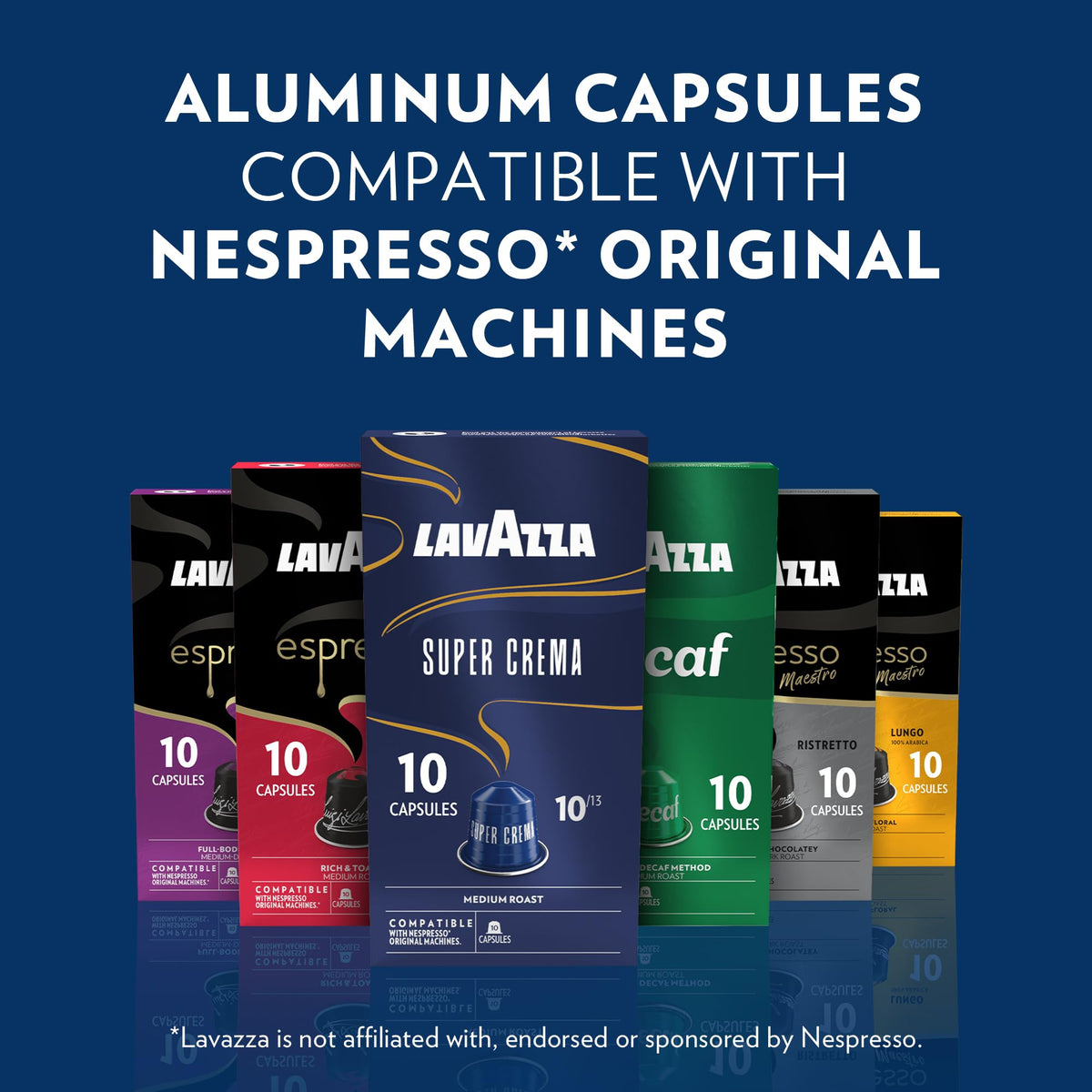 Lavazza Espresso Favorites Collection — 60 Aluminum Capsules for Nespresso Original Machines