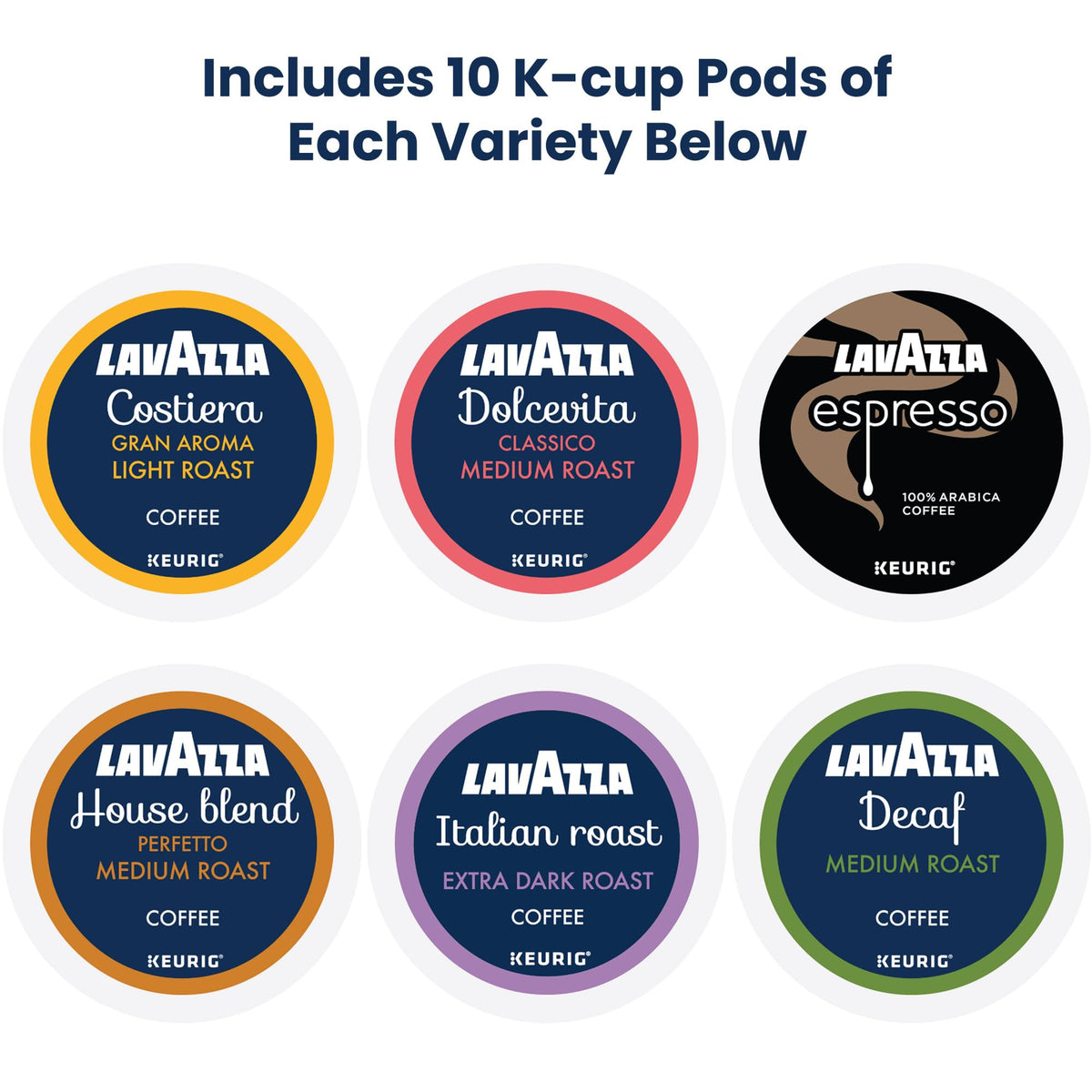 Lavazza Coffee Variety Pack for Keurig | 60 K-Cup Pods