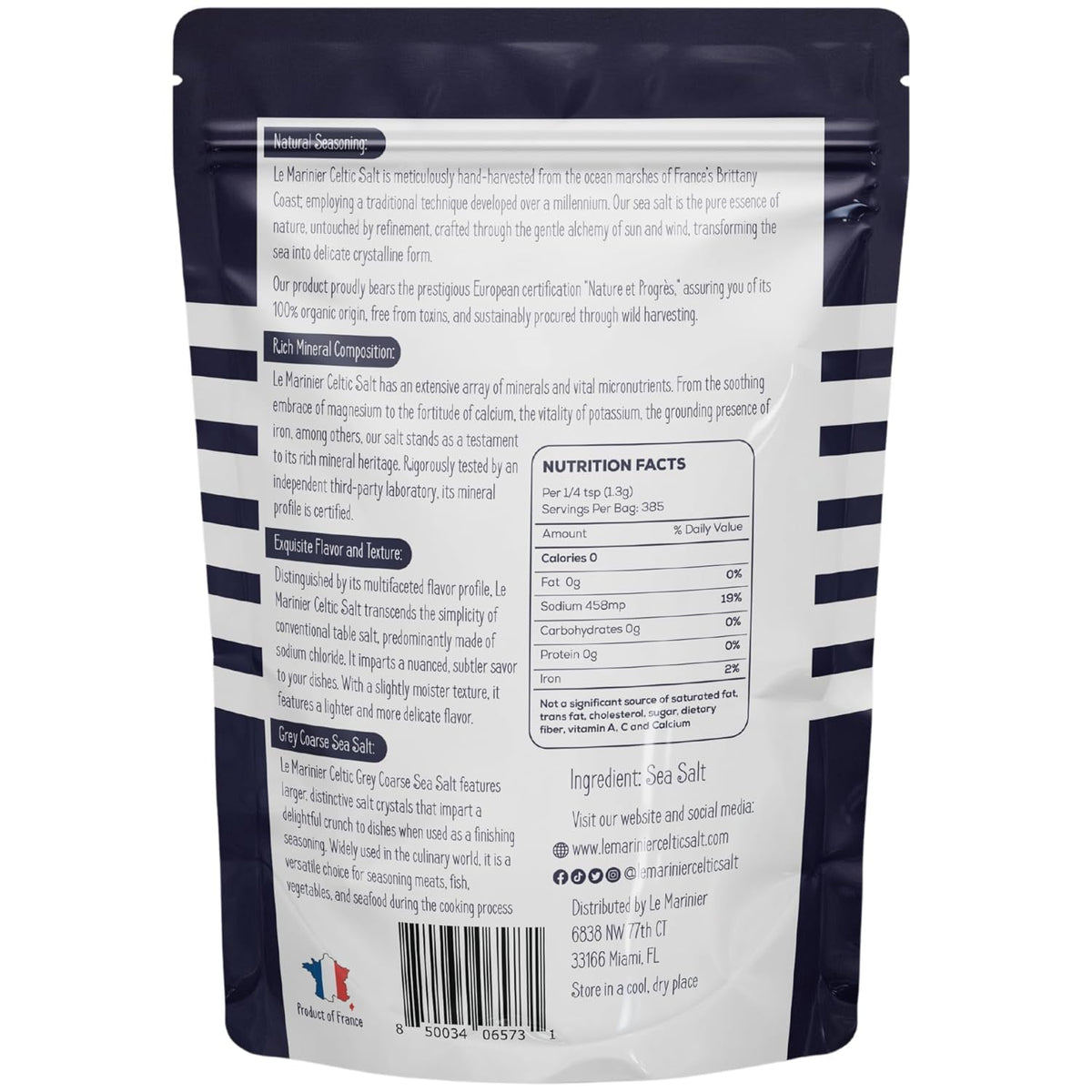 Le Marinier Celtic Salt Grey Coarse – 2 x 1.1 lb Unrefined French Sea Salt