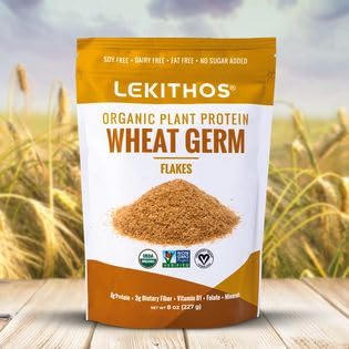 Lekithos Organic Wheat Germ Protein 8oz – Plant-Based, USDA Organic, 8g Protein | Vegan