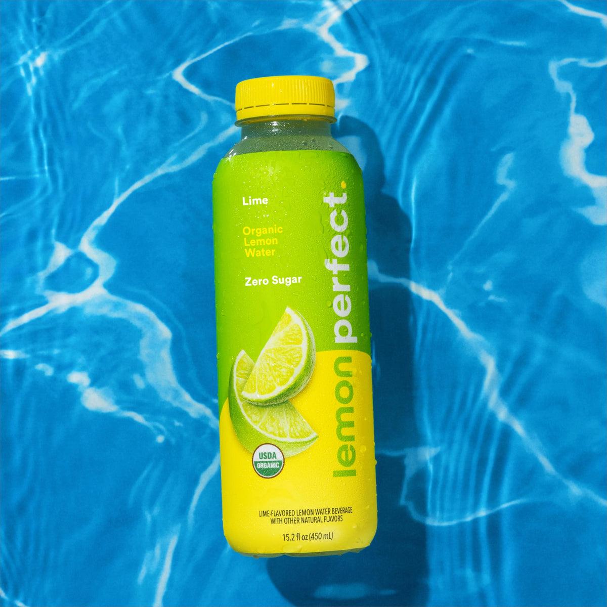 Lemon Perfect Lime Flavored Water – Zero Sugar, Organic, 15.2 fl oz Bottles (12-Pack)