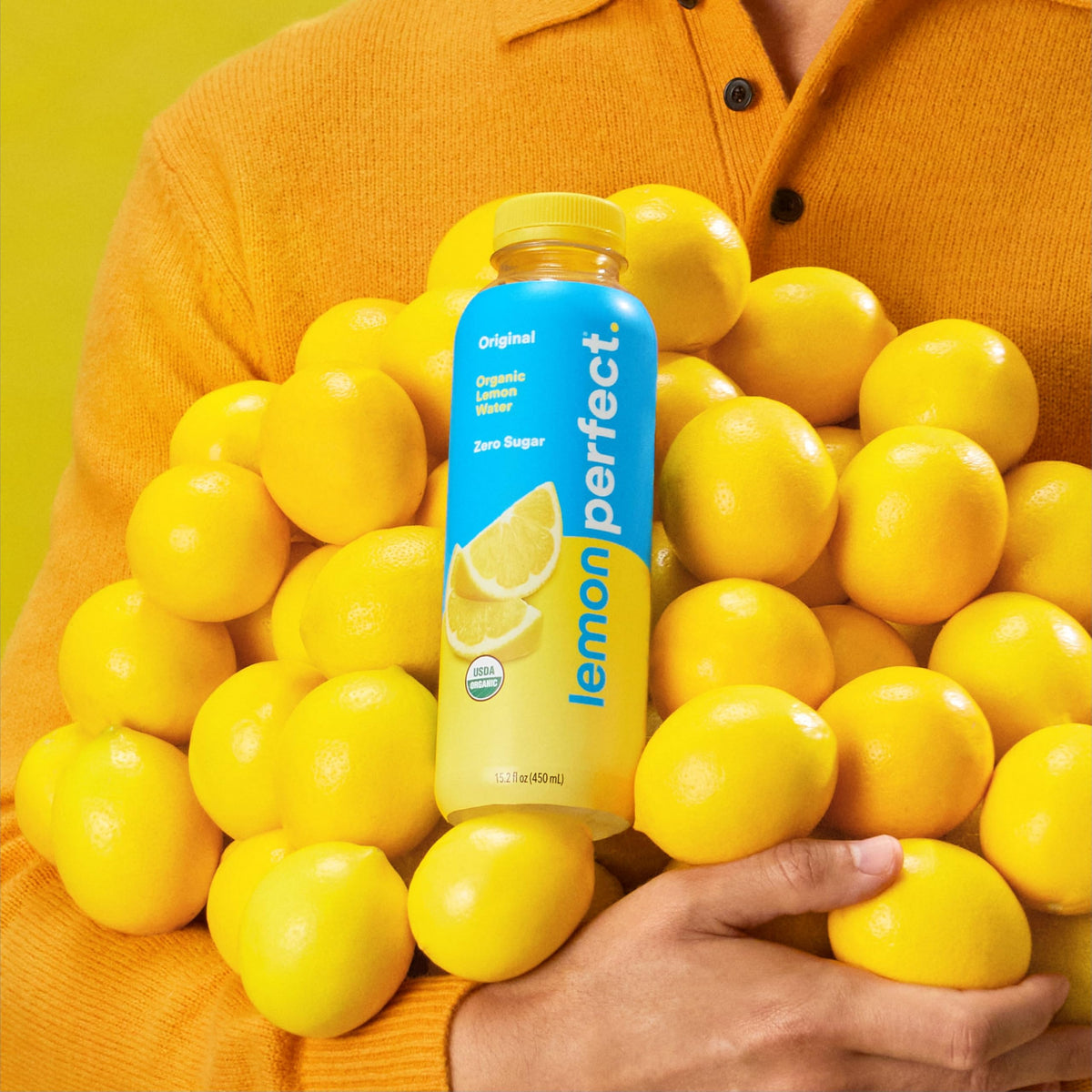 Lemon Perfect Original — Zero Sugar Organic Lemon Water, 15.2 oz Bottles (12-Pack)