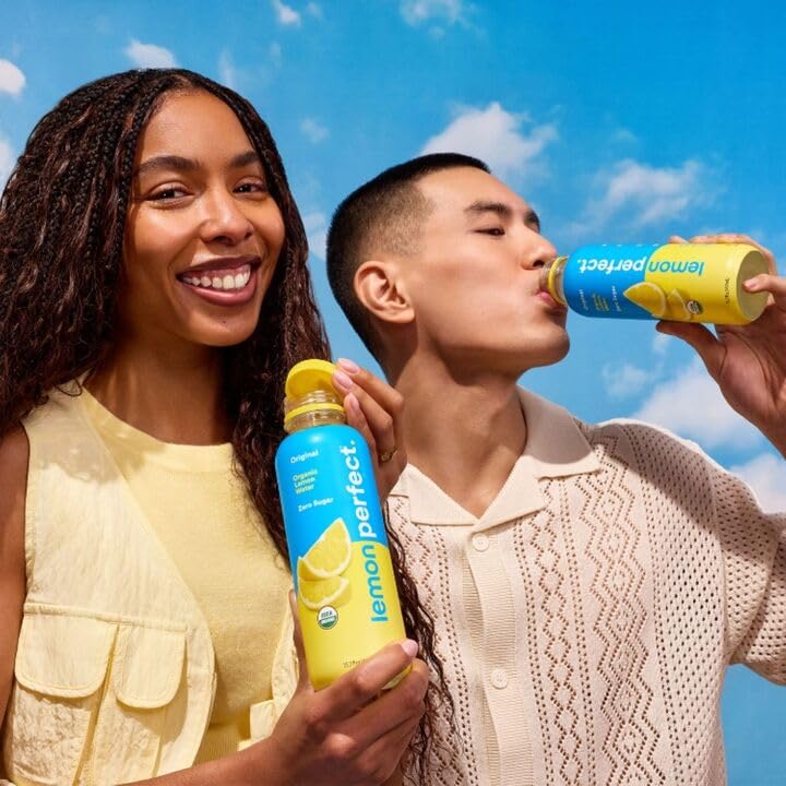 Lemon Perfect Original — Zero Sugar Organic Lemon Water, 15.2 oz Bottles (12-Pack)