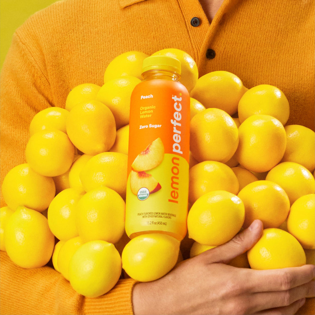 Lemon Perfect Peach — Zero Sugar Hydrating Lemon Water, Organic, 12-Pack (15.2 fl oz)