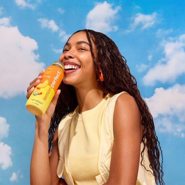 Lemon Perfect Peach — Zero Sugar Hydrating Lemon Water, Organic, 12-Pack (15.2 fl oz)