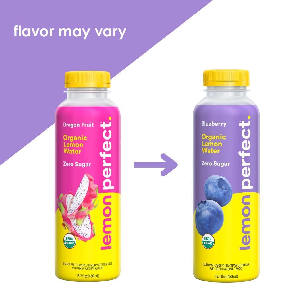 Lemon Perfect 4-Flavor Variety Pack | Zero Sugar Lemon Water, 12 x 15.2 oz Bottles
