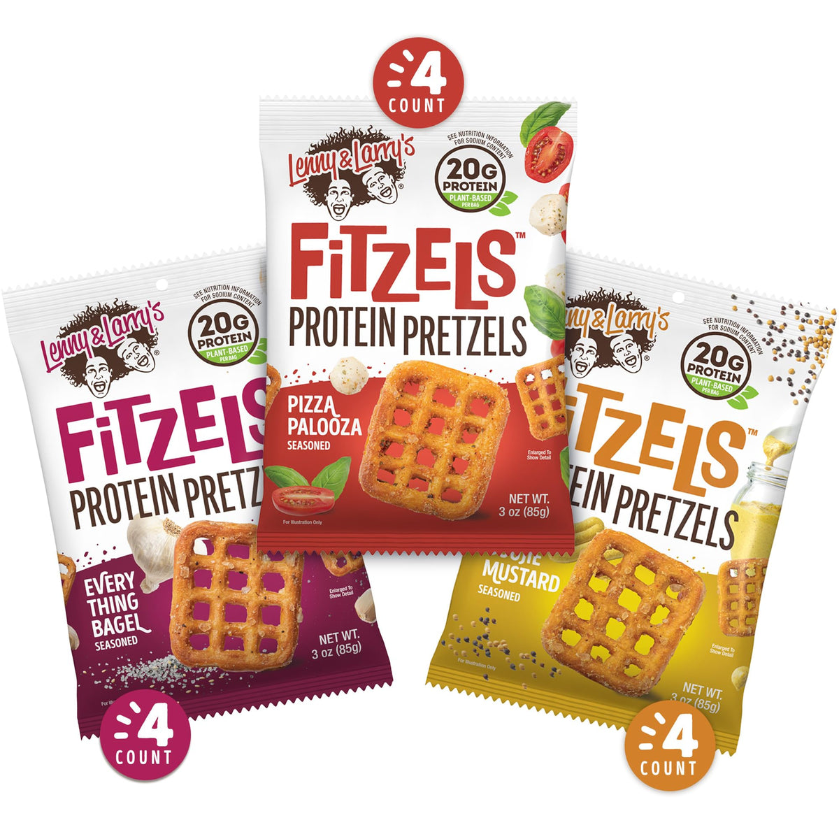 FITZELS Variety Pack — Lenny & Larry's, 3 Flavors, 12 Count, 20g Protein