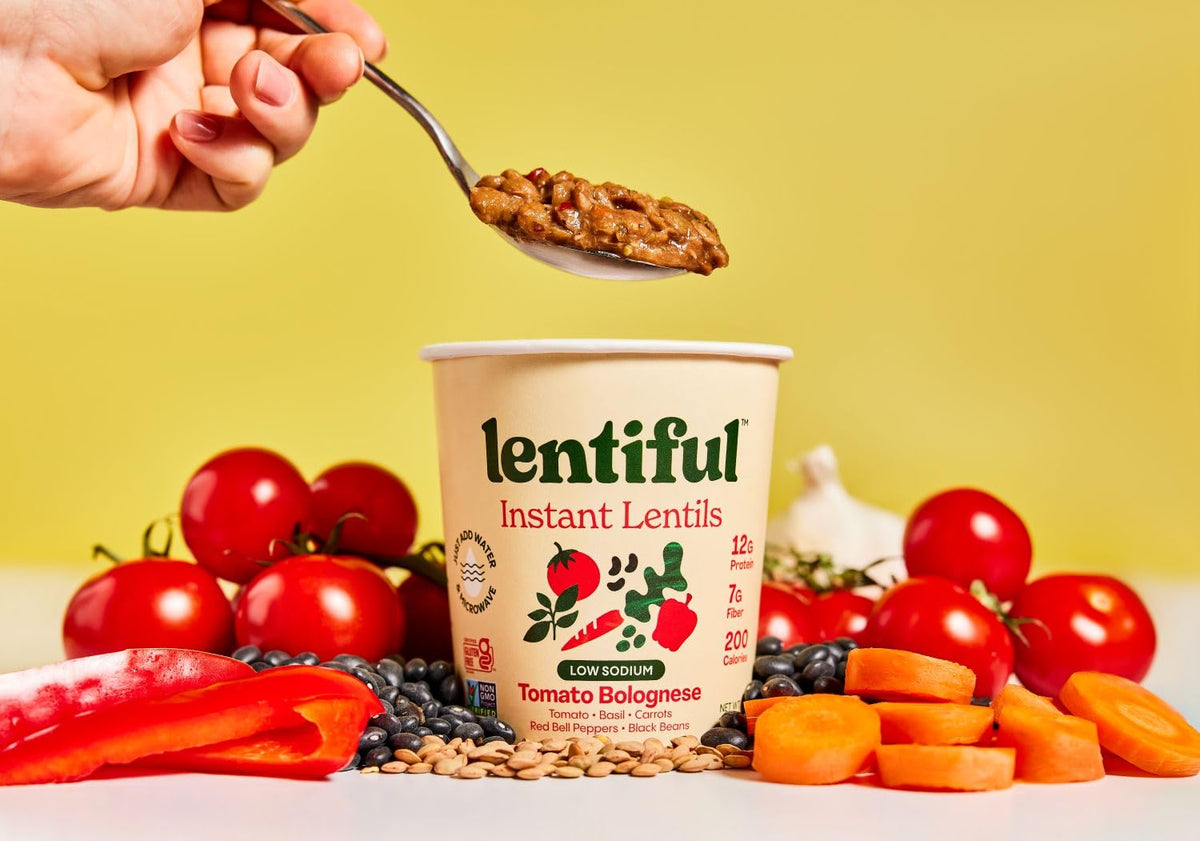 Lentiful Low Sodium Lentil Cups Variety Pack – 8 Cups, 4 Flavors | High Protein & Fiber