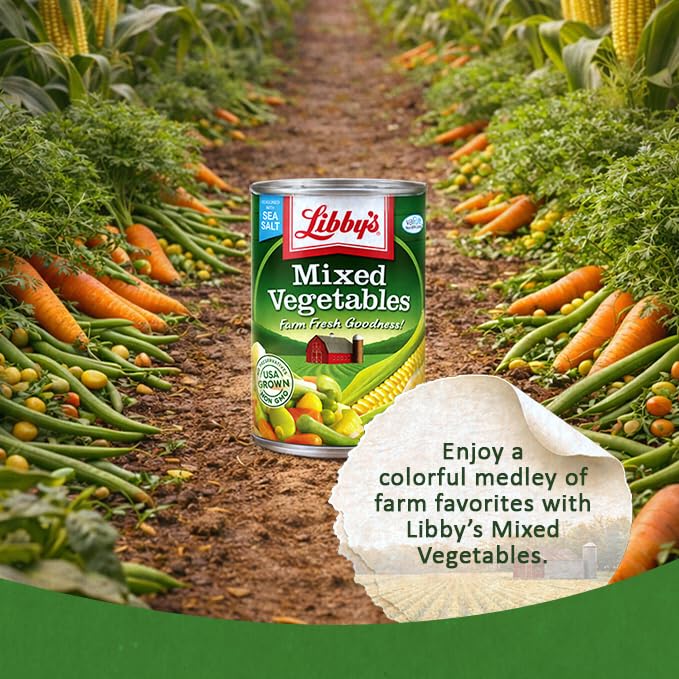 Libby's Mixed Vegetables | USA-Grown Seven-Vegetable Medley with Sea Salt | 15 oz (Pack of 12)