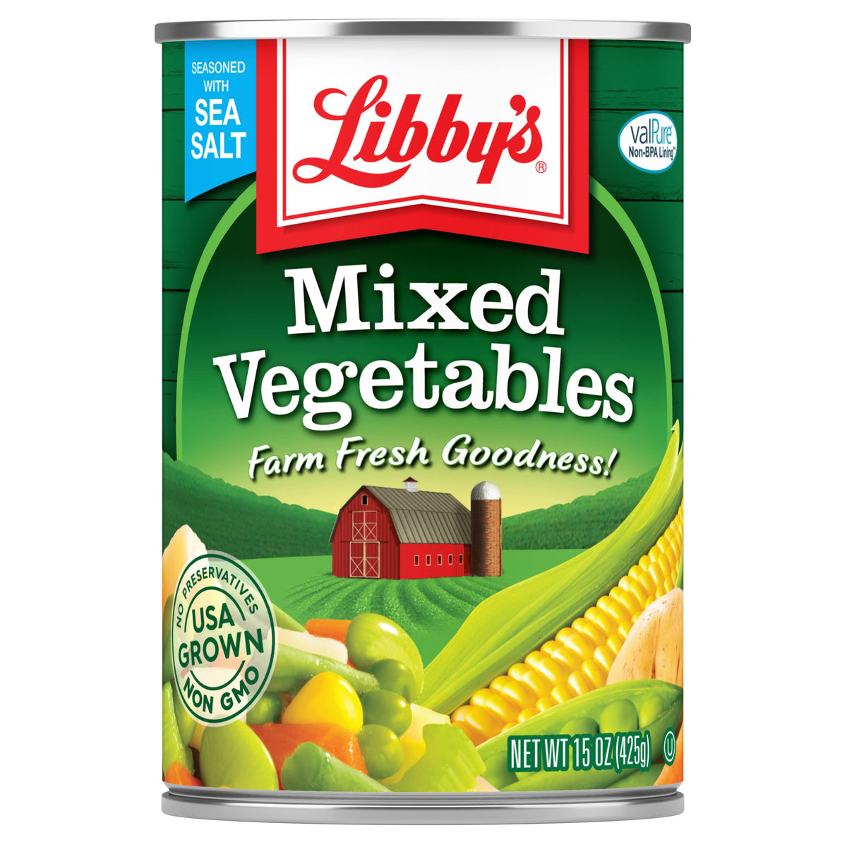 Libby's Mixed Vegetables | USA-Grown Seven-Vegetable Medley with Sea Salt | 15 oz (Pack of 12)