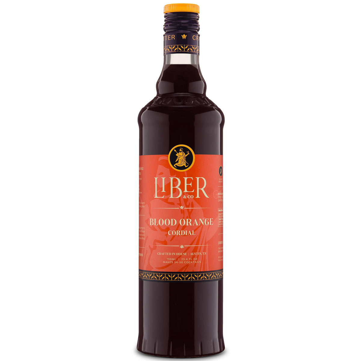 Liber & Co. Blood Orange Syrup | Craft Cocktail Mixer with California Moro Oranges | 25.4 oz (Makes 34-50 Drinks)