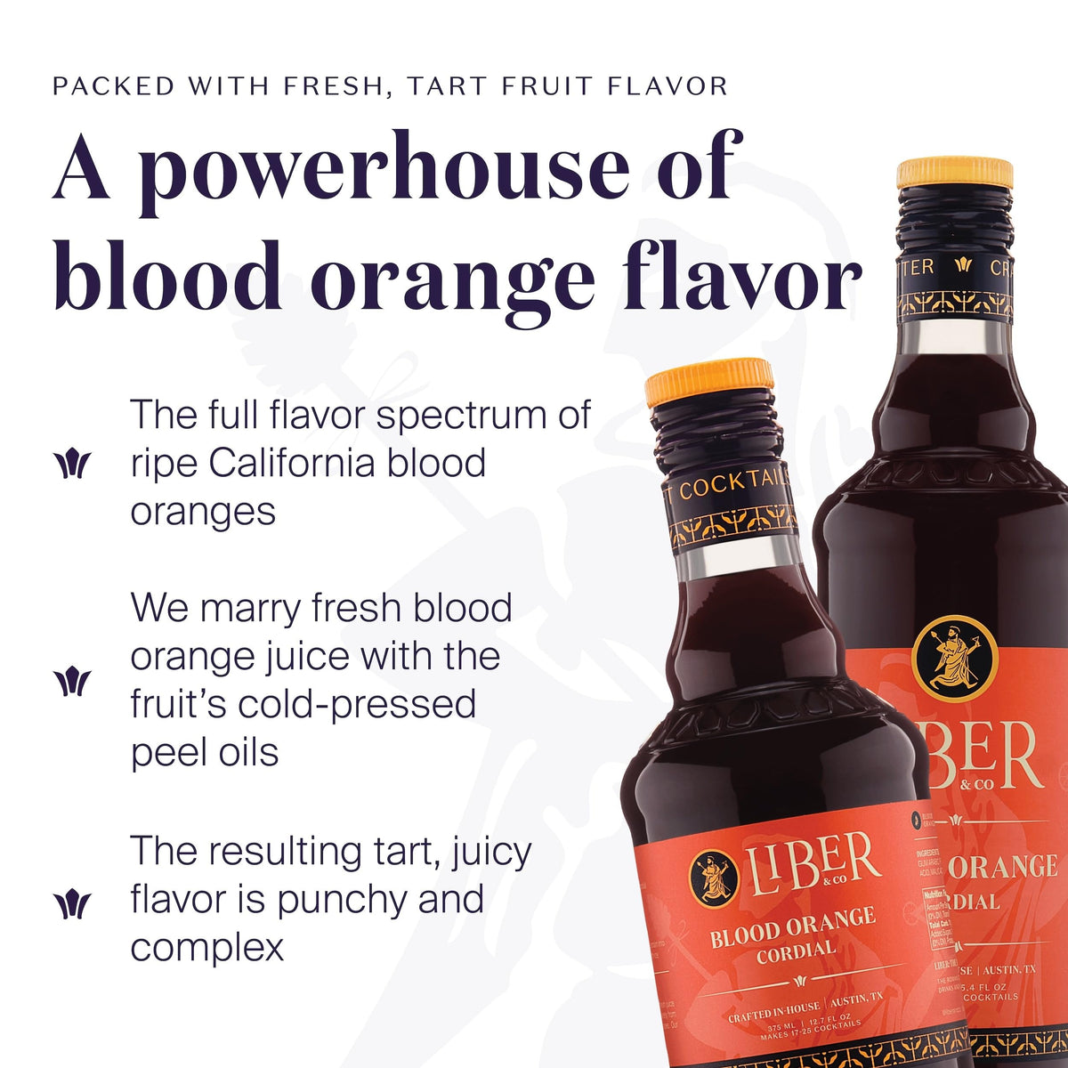 Liber & Co. Blood Orange Syrup | Craft Cocktail Mixer with California Moro Oranges | 25.4 oz (Makes 34-50 Drinks)