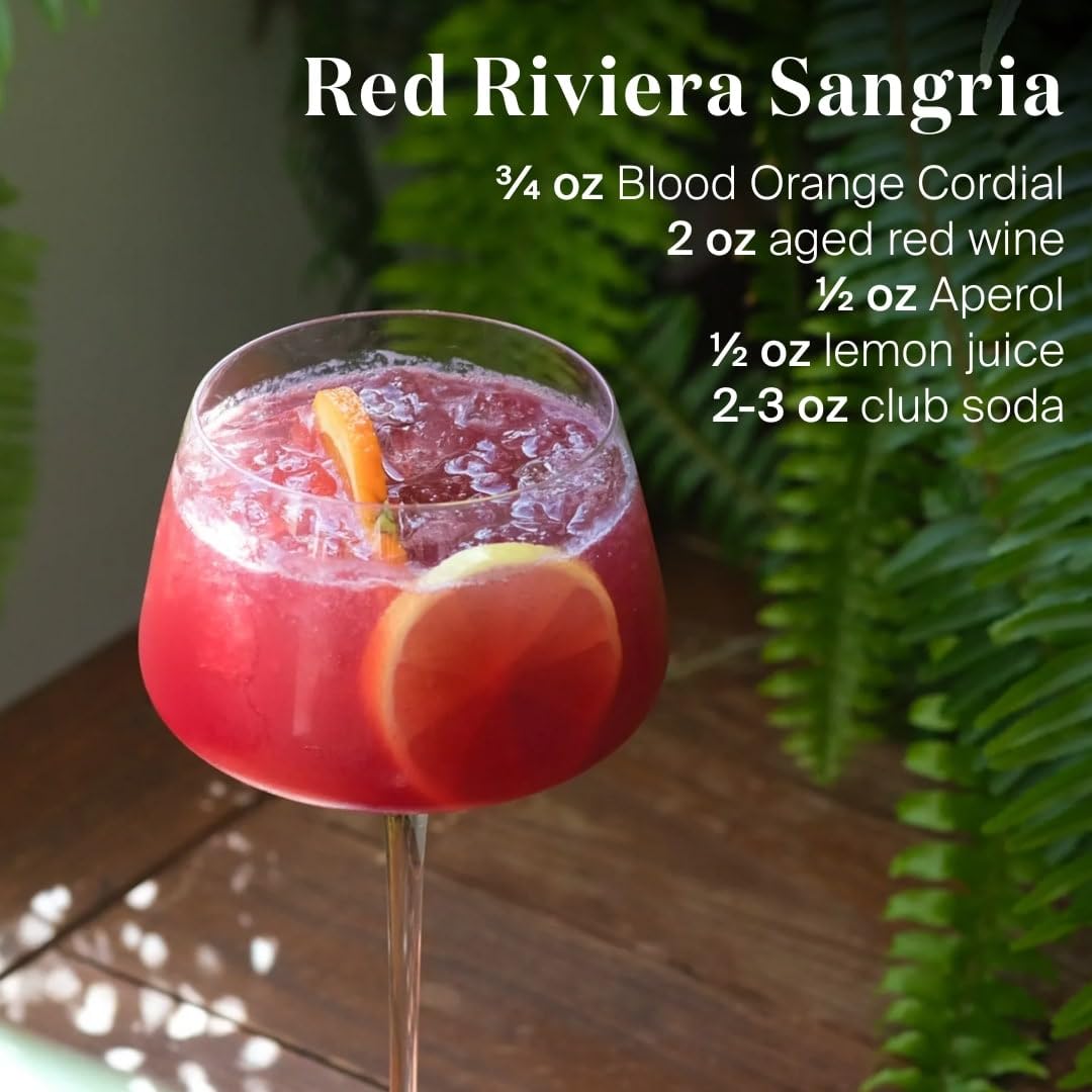 Liber & Co. Blood Orange Syrup | Craft Cocktail Mixer with California Moro Oranges | 25.4 oz (Makes 34-50 Drinks)