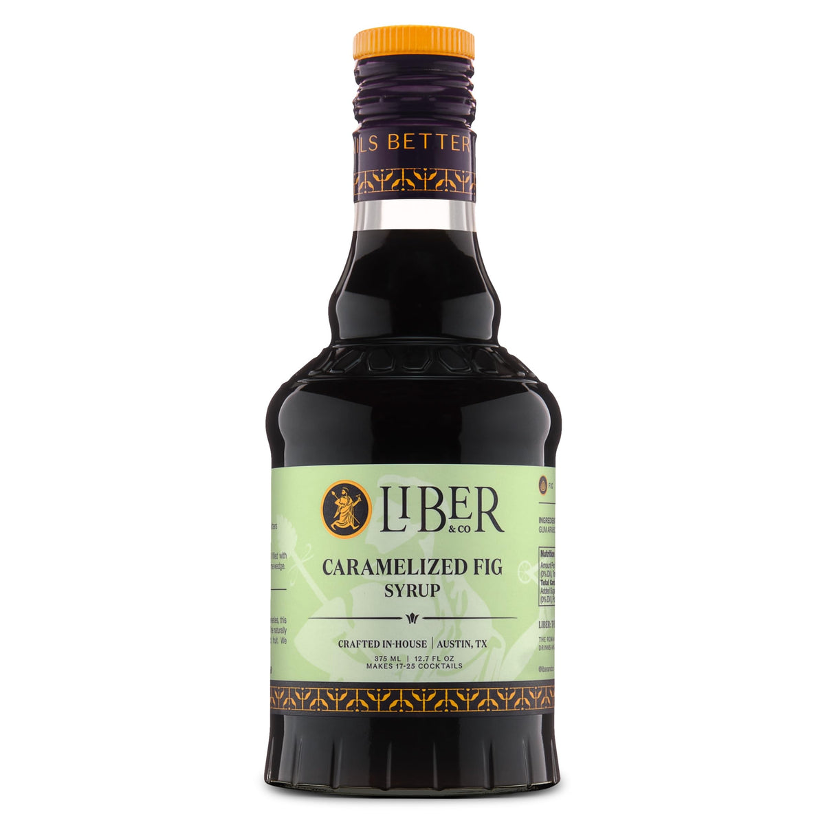 Liber & Co. Caramelized Fig Syrup – 12.7 oz for Old Fashioneds, Manhattans & Aged Spirit Cocktails