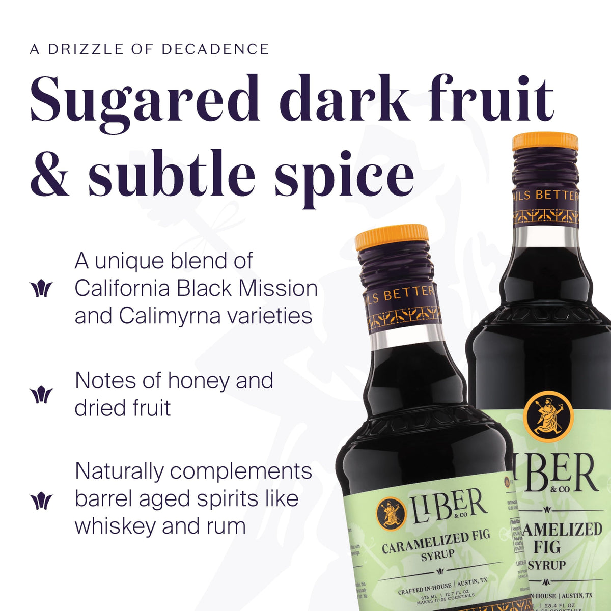 Liber & Co. Caramelized Fig Syrup – 12.7 oz for Old Fashioneds, Manhattans & Aged Spirit Cocktails