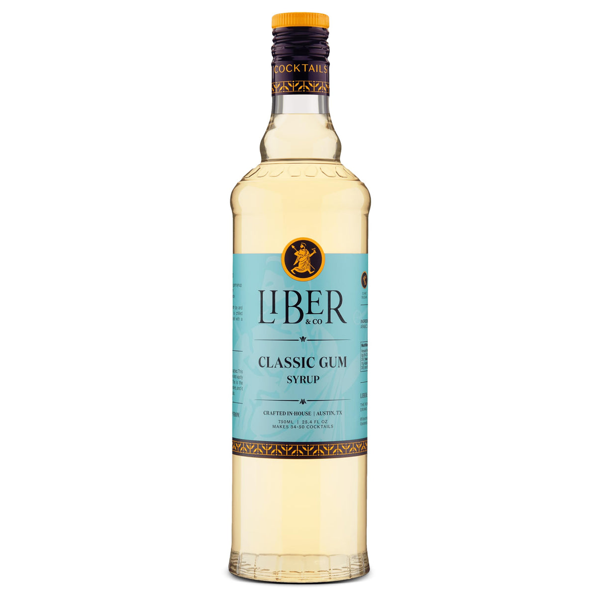Liber & Co. Classic Gum Syrup – Pure Cane Sugar & Gum Arabic (25.4 oz) – 50 Drinks