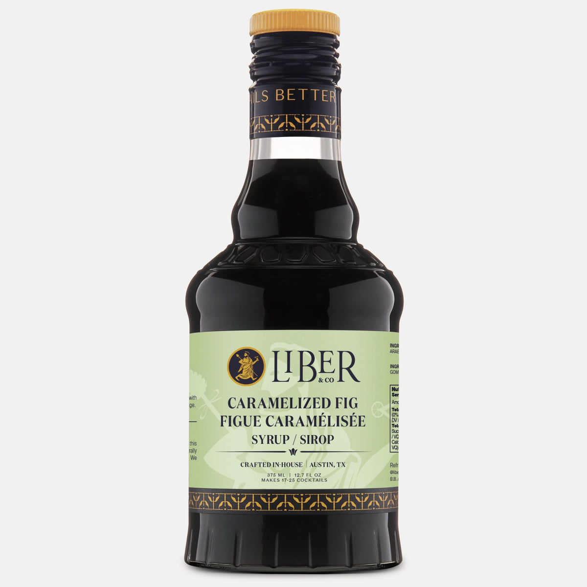Liber & Co. Caramelized Fig Syrup – 12.7 oz for Old Fashioneds, Manhattans & Aged Spirit Cocktails