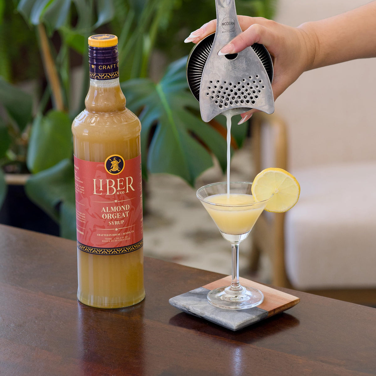 Liber & Co. Almond Orgeat Syrup — California Almonds & Orange Blossom Water | Makes 50 Drinks | 25.4 oz