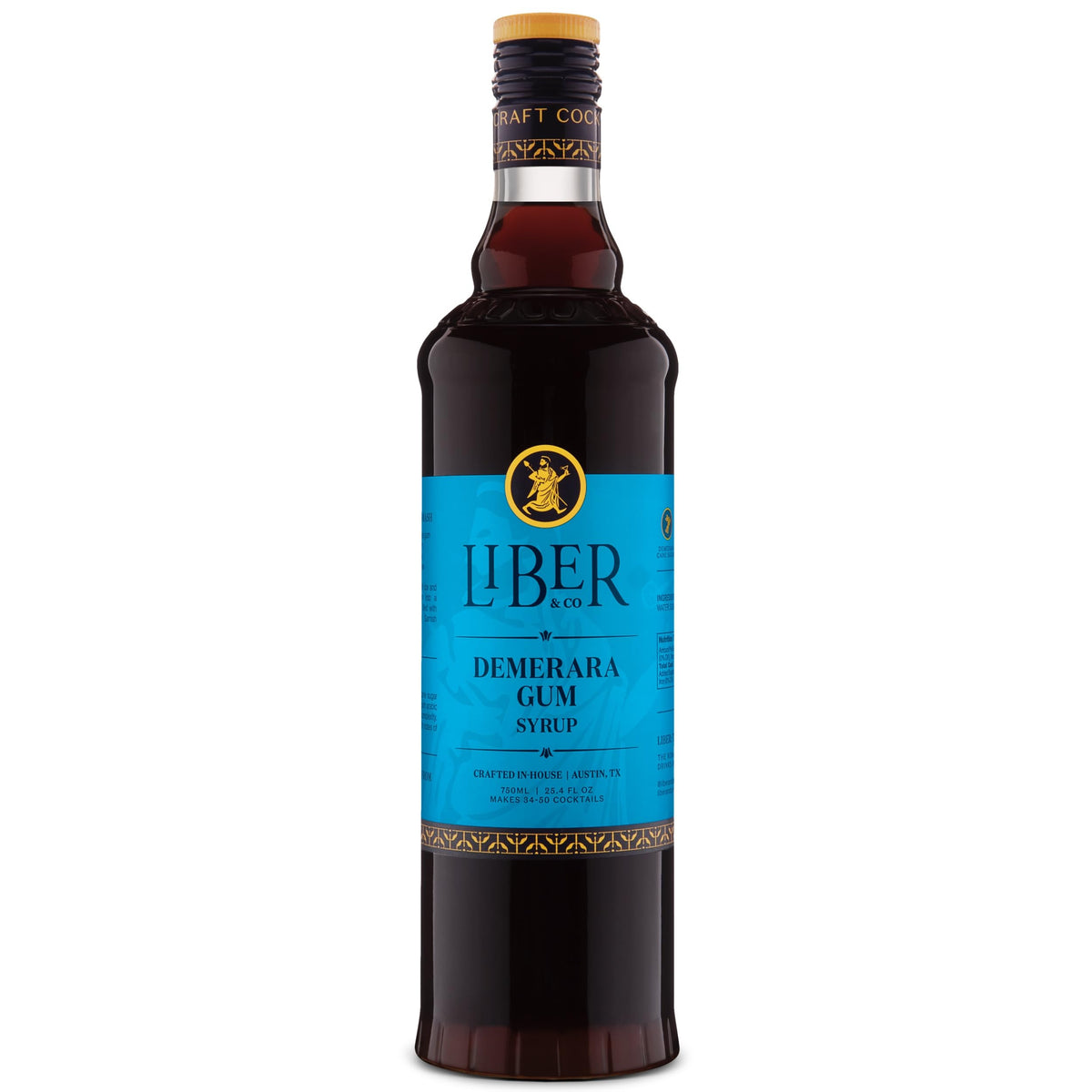 Liber & Co. Demerara Gum Syrup – 25.4 oz | Rich, Water-Free Syrup for Old Fashioneds, Whiskey Sours & Tiki Cocktails (Makes 50 Cocktails)