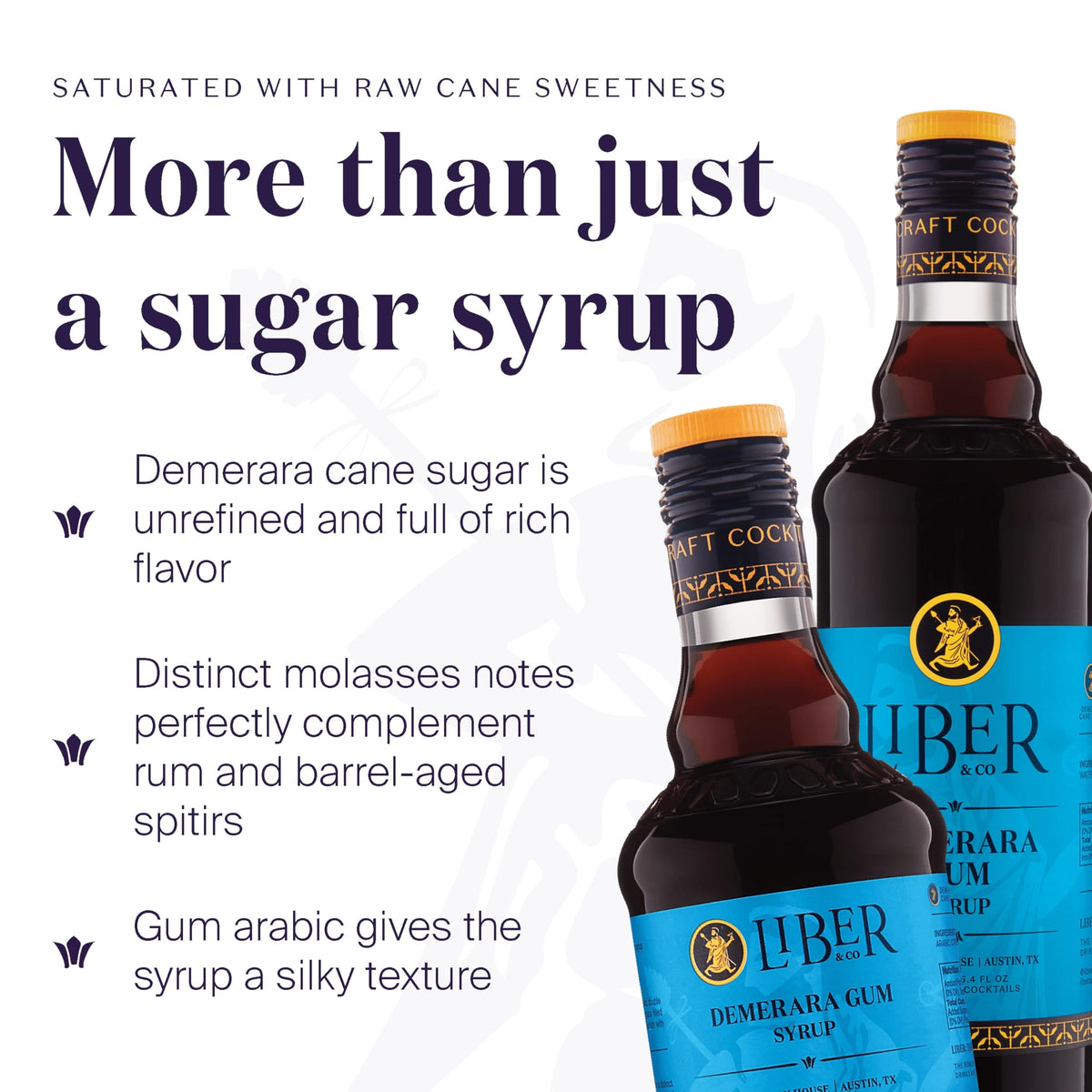 Liber & Co. Demerara Gum Syrup – 25.4 oz | Rich, Water-Free Syrup for Old Fashioneds, Whiskey Sours & Tiki Cocktails (Makes 50 Cocktails)