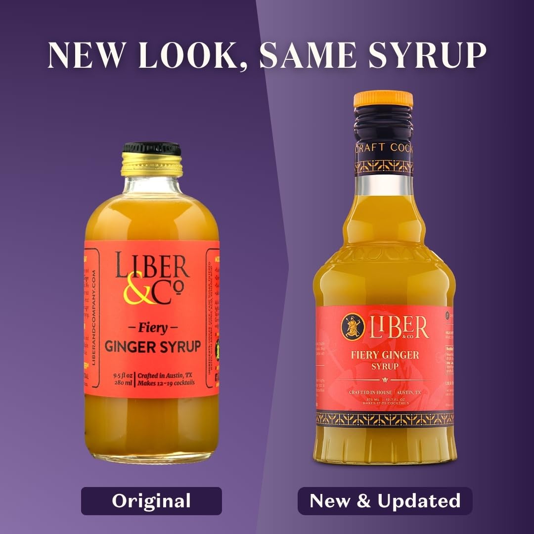 Liber & Co. Fiery Ginger Syrup — 50% Organic Peruvian Ginger Juice, 25.4 oz