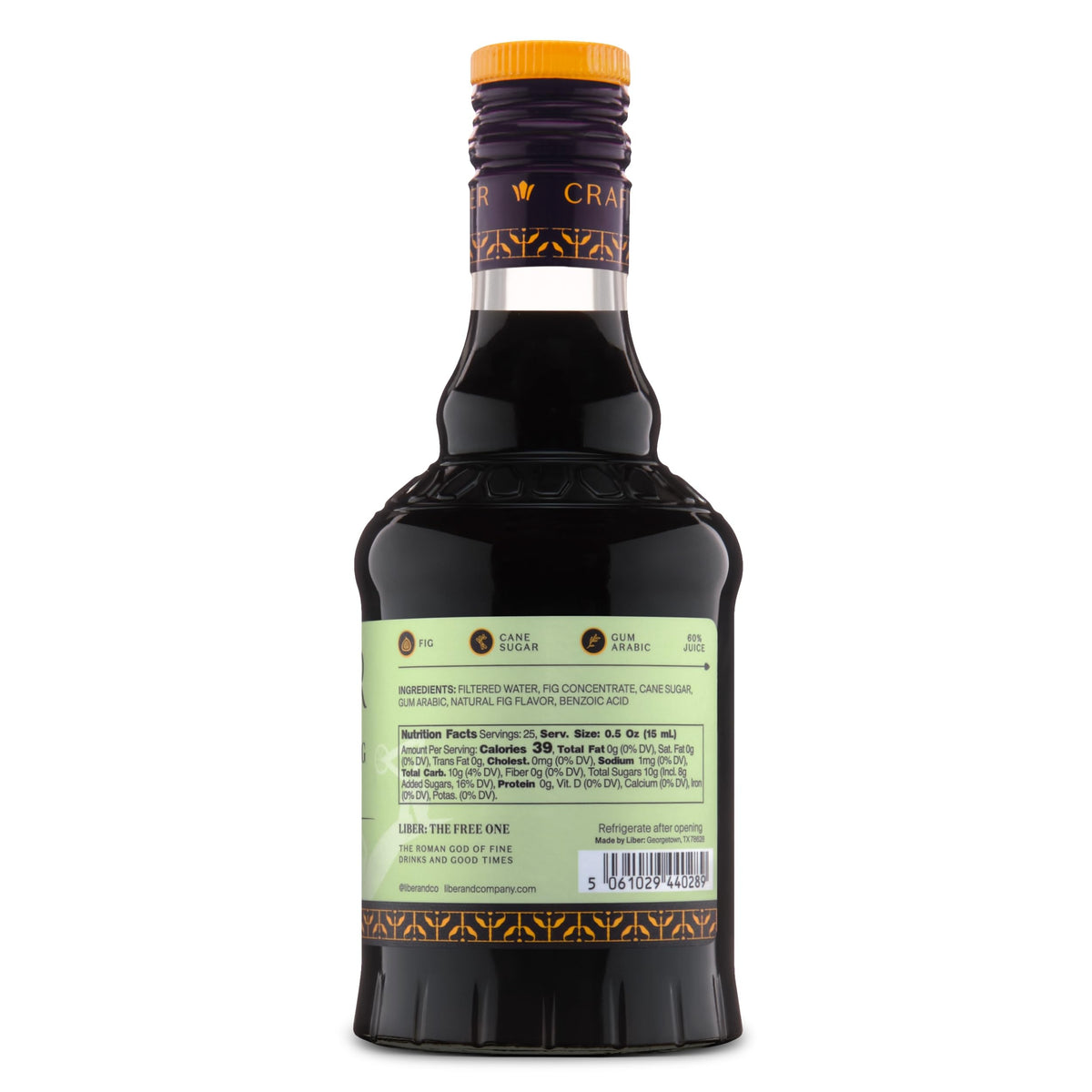 Liber & Co. Caramelized Fig Syrup – 12.7 oz for Old Fashioneds, Manhattans & Aged Spirit Cocktails