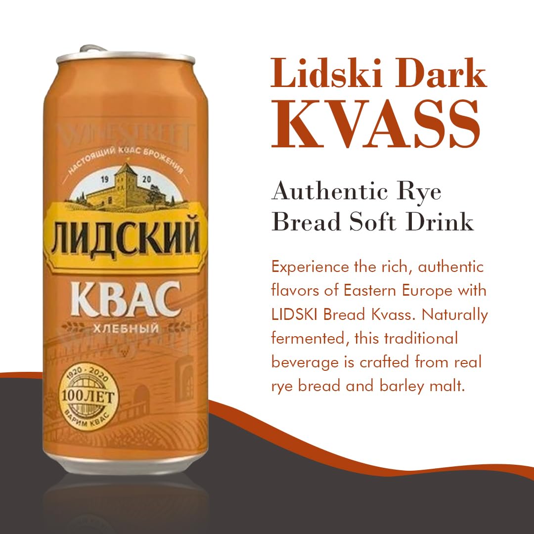 KVASS LIDSKI Bread Kvass Variety Pack – Traditional Natural-Carbonated Rye Drink