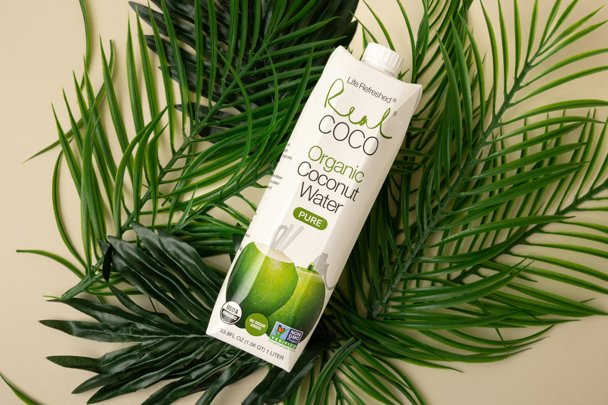 Life Refreshed Real Coco Organic Pure Coconut Water (6x1L) – No Added Sugar, Plant-Based