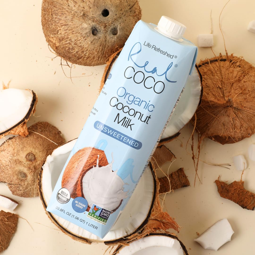 Life Refreshed Real Coco Organic Coconut Milk Beverage (6-Pack 1L) – No Added Sugar