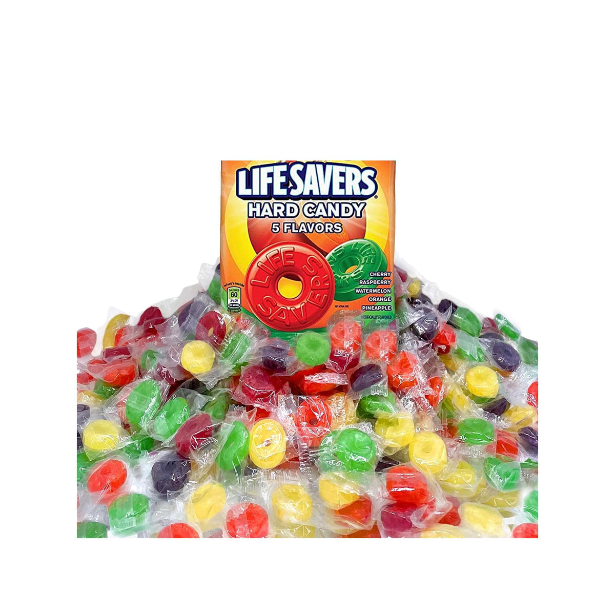 Life Savers Hard Candy 5 Flavors – 5 lbs, Individually Wrapped (Cherry, Watermelon, Orange, Pineapple, Raspberry)