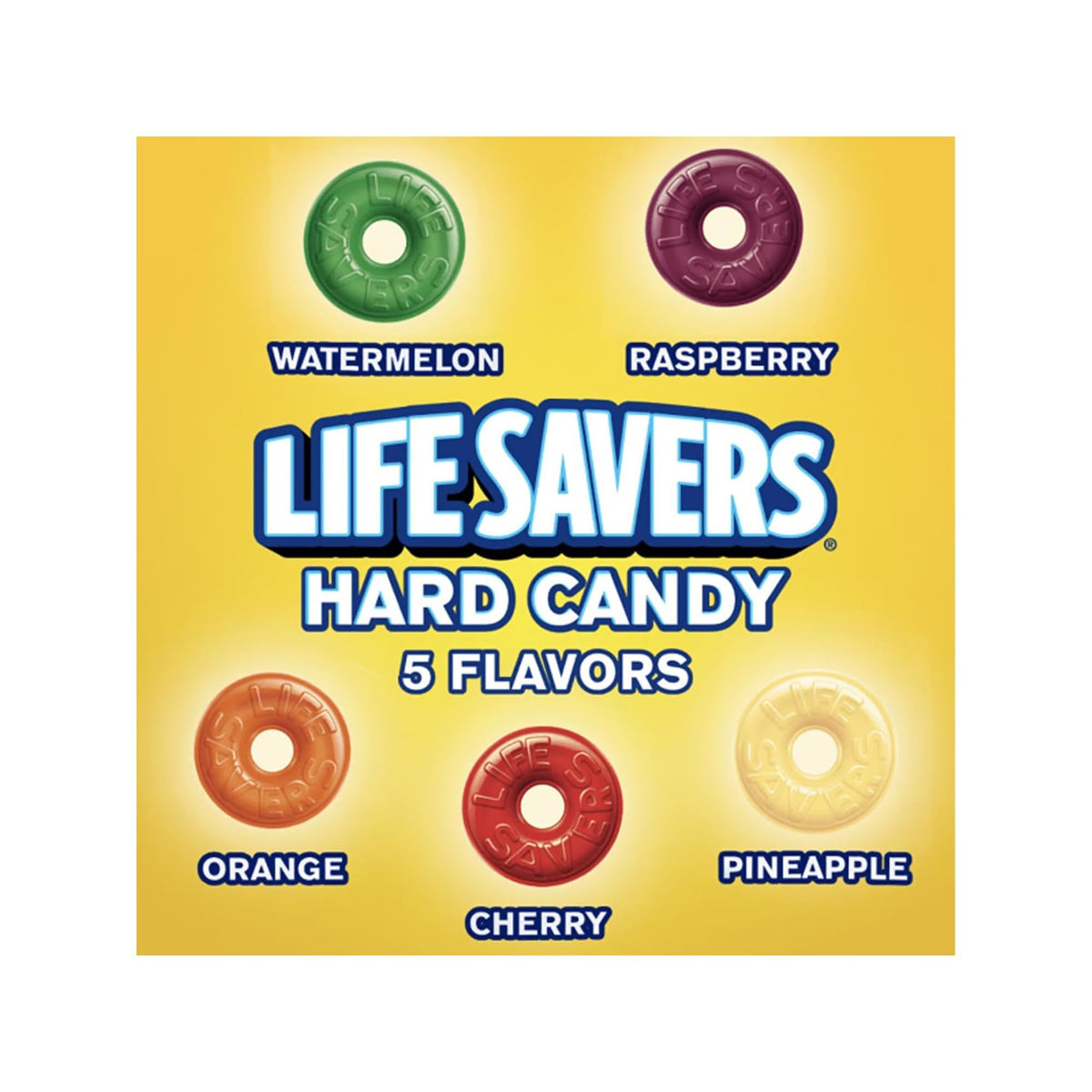 Life Savers Hard Candy 5 Flavors – 5 lbs, Individually Wrapped (Cherry, Watermelon, Orange, Pineapple, Raspberry)