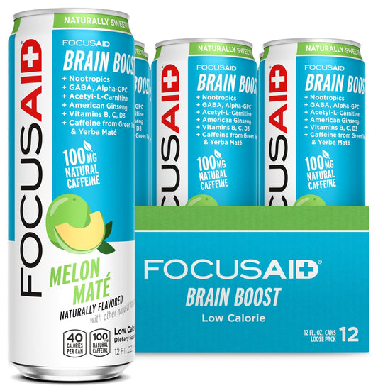 FOCUSAID Energy Blend by LIFEAID – Brain-Boosting Nootropics Drink, 12oz Can, 12-Pack