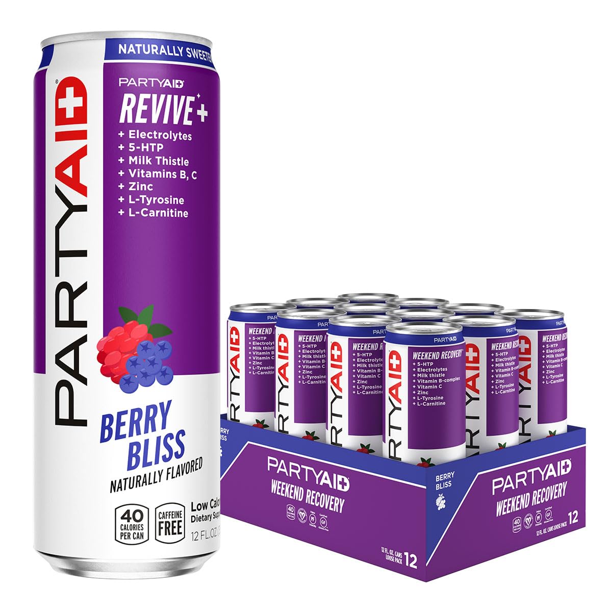 LIFEAID PARTYAID Rehab Blend – Feel Good Tonight & Tomorrow, 12-Pack, Caffeine-Free, 5-HTP & B-Complex