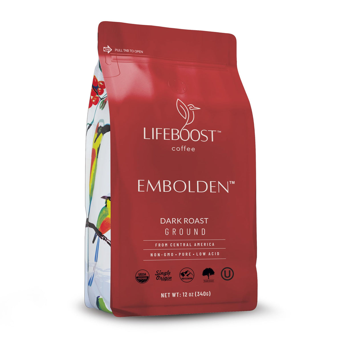 Lifeboost Dark Roast Ground Coffee – USDA Organic, Non-GMO, Low Acid