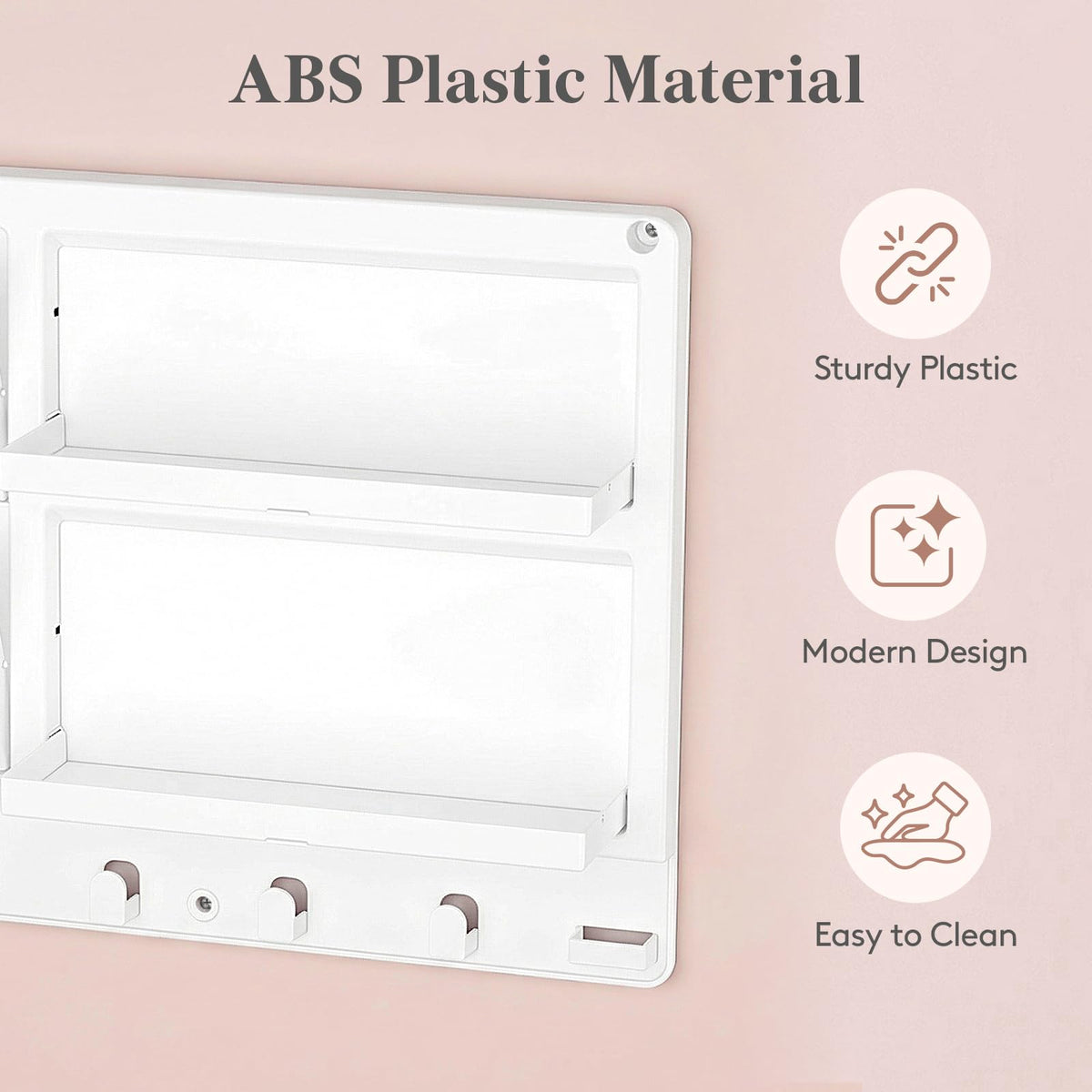 Lifewit Plastic Bedside Wall Shelf, Adhesive Floating Shelves Dorm Decor
